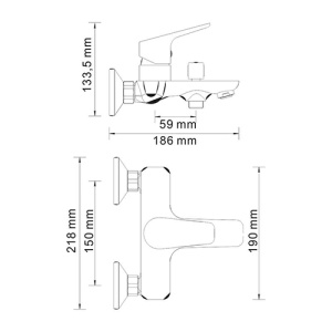 Смеситель для ванны WasserKraft Lippe 4501