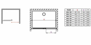 Душевая дверь Radaway Idea Black DWJ, 100х200, прозрачный