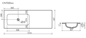 Умывальник CeramicaNova Grace CN7020wx / CN7021wx