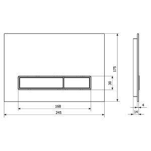 Кнопка для инсталляции KK POL Vitrum Grande V1 Quartz 350/PPK/410-00-03 / 350/PPK/411-00-03 / 350/PPK/412-00-03, Nero Greco