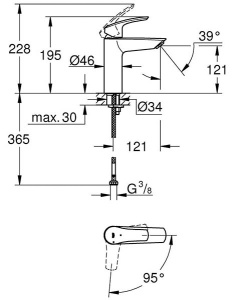 Смеситель для умывальника Grohe Eurosmart 2339530E