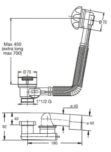 Сифон для ванны Bonomini Extensa 4028AB50B7
