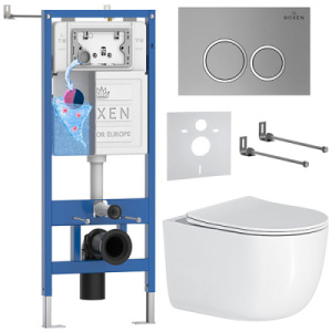 Комплект инсталляции 6 в 1 Roxen StounFix Dual Fresh 531880 с аромадозатором, сатин (хром матовый)