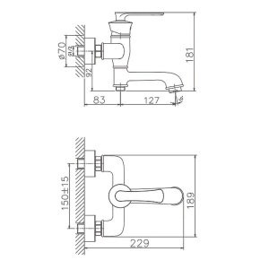 Смеситель для ванны Haiba HB60181-7