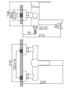Смеситель для ванны Wisent WG73103