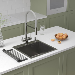 Кухонная мойка Roxen Simple 560220-45 с ролл-матом, дозатором и измельчителем Bort Caiman 93418064