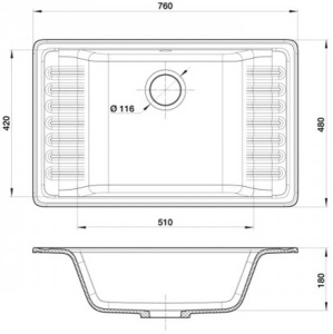 Кухонная мойка GranFest Quarz GF-ZW-71, 76х48, песочный