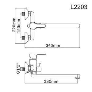 Смеситель для ванны Ledeme H03 L2203