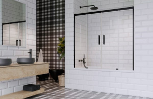 Душевая шторка на ванну Radaway Idea Black PN DWD, 170х150, прозрачный