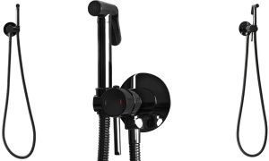 Смеситель встраиваемый Rea Loop Lungo black metallic REA-B5656 с гигиеническим душем