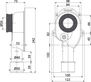 Сифон для писсуара AlcaPlast A45C