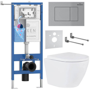 Комплект инсталляции 6 в 1 Roxen StounFix Dual Fresh 969096 с аромадозатором, сатин (хром матовый)