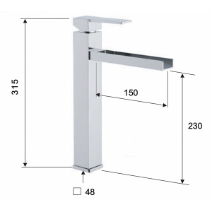 Смеситель для умывальника Remer Qubika Cascata QC11L