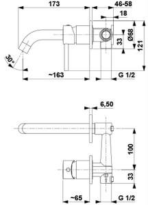 Смеситель для умывальника встраиваемый Armatura Moza 5039-810-00