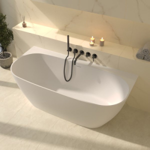 Ванна из искусственного камня Whitecross Make белый матовый Solid Surface, 170х80, белый матовый