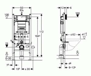 Система инсталляции для унитаза Geberit Duofix Платтенбау Sigma 111.362.00.5