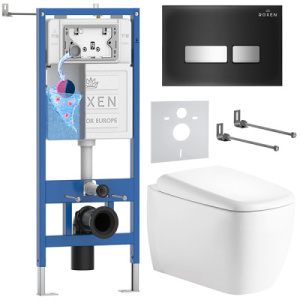 Комплект инсталляции 6 в 1 Roxen StounFix Dual Fresh 968525 с аромадозатором, черный