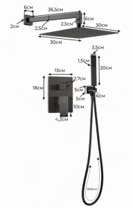 Душевая система скрытого монтажа Filarete Fing FL1043BL