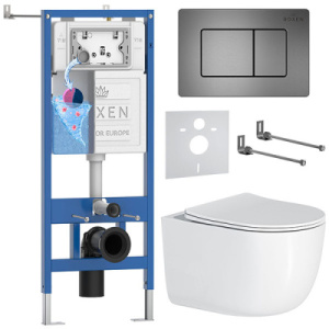 Комплект инсталляции 6 в 1 Roxen StounFix Dual Fresh 964579 с аромадозатором, оружейная сталь