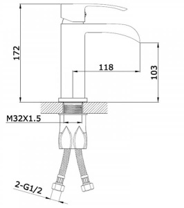 Смеситель для умывальника Ganzer GZ44014-F