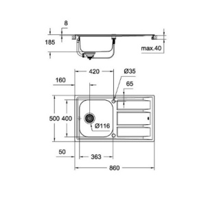 Кухонная мойка Grohe K400 31566SD0 + смеситель Grohe Concetto 32663001