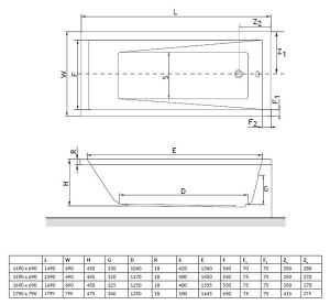 Акриловая ванна Excellent Wave Slim, 170х75