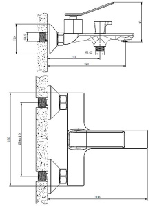 Смеситель для ванны Lauter Allure 21CK6618C