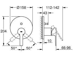 Смеситель встраиваемый Grohe Lineare 24064001 / 24064DC1 (2 функции)