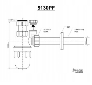 Сифон для умывальника McAlpine 5130PF