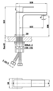 Смеситель для умывальника Vincea Cube VBF-1C01MB