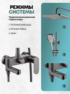 Душевая стойка Grocenberg GB7011 графит