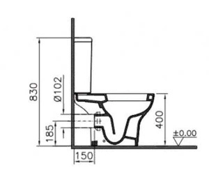 Напольный унитаз Vitra Zentrum 9012B003-7203, белый