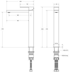 Смеситель для умывальника Cezares SLIDER-LC-01-W0