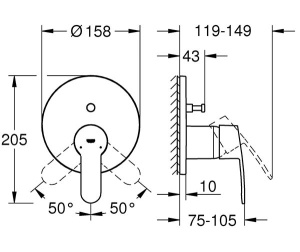 Смеситель встраиваемый Grohe Eurostyle Cosmopolitan 24052002 (2 функции)