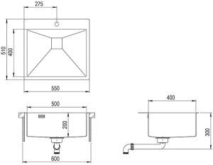Кухонная мойка AquaSanita Steel Air 100 N-G gold