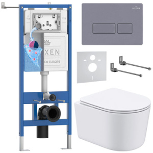 Комплект инсталляции 6 в 1 Roxen StounFix Dual Fresh 966808 с аромадозатором, серый бетон