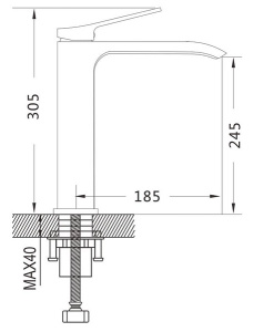 Смеситель для умывальника Shevanik S4011H / S4011T, черный матовый