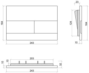 Кнопка для инсталляции CeramicaNova Balance Rect CN12-004W