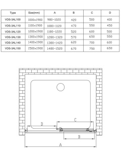 Душевая дверь Vincea Alpha VDS-3AL прозрачная, 100х190, прозрачный