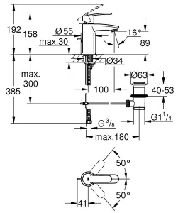 Смеситель для умывальника Grohe Eurostyle Cosmopolitan 23037002