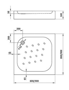 Душевой поддон Deante Corner KTC 041B / 042B, 80х80