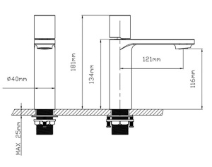 Смеситель для умывальника Vincea Vogue VBF-4V3BG