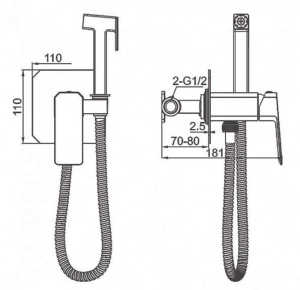 Смеситель встраиваемый Gerhans K15307 с гигиеническим душем