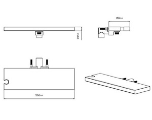 Полка Vincea VSRC-41BG с держателем для душа