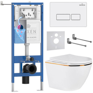 Комплект инсталляции 6 в 1 Roxen StounFix Dual Fresh 850609 с аромадозатором, белый