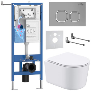 Комплект инсталляции 6 в 1 Roxen StounFix Dual Fresh 919136 с аромадозатором, сатин (хром матовый)