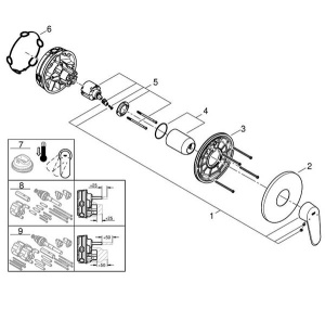 Смеситель встраиваемый Grohe Eurodisc Cosmopolitan 24055002 (1 функция)
