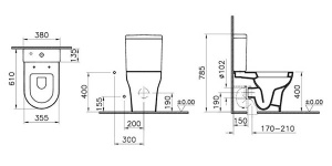Напольный унитаз Vitra Zentrum 9012B003-7202 (сиденье Soft Close), белый