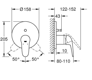 Смеситель встраиваемый Grohe Eurostyle Solid 24047003 (2 функции)