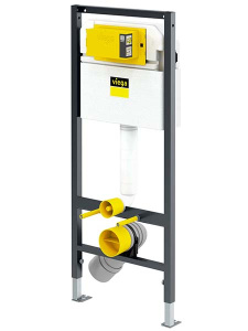 Комплект инсталляции Viega Prevista Dry WC 771973 с кнопкой Visign for Life 6 773748 и унитазом Roxen Antares Gold 530110-01G Rimless Soft Close